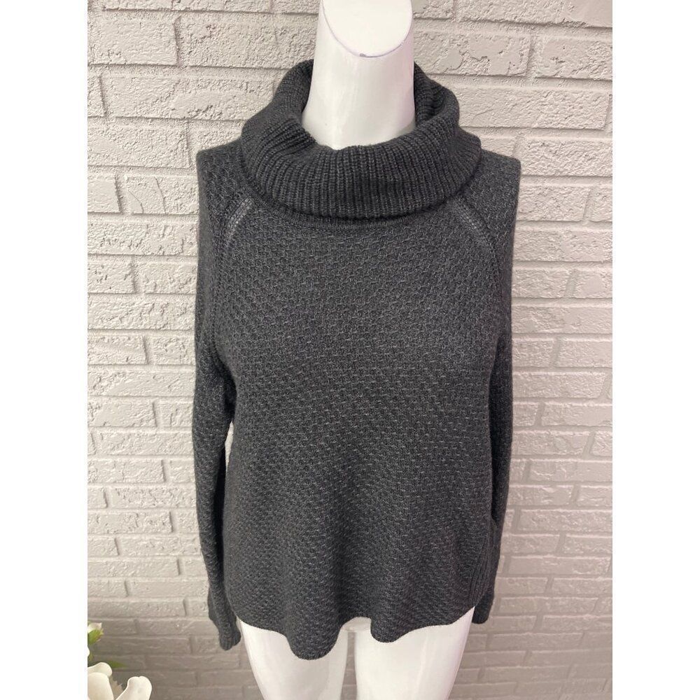 Banana Republic Women Charcoal Turtleneck Alpaca Wool Blend Sweater Size S